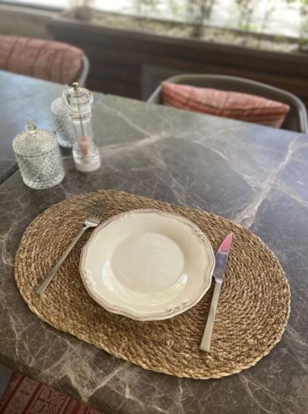 Halımax Tekli Hasır Amerikan Servis Bambu Oval Örme Supla Tekli 30x45