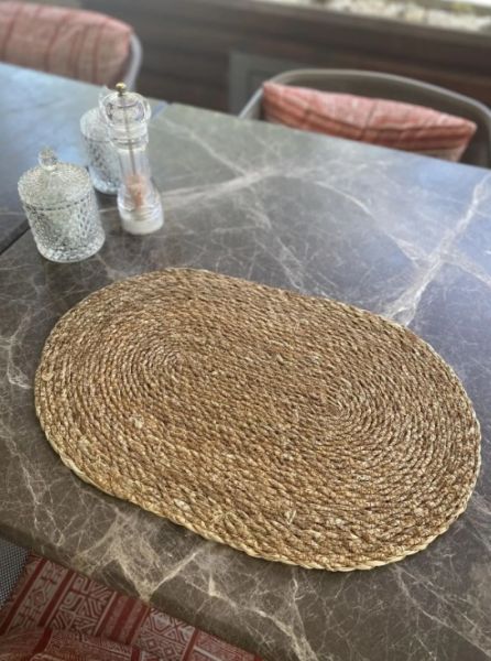 Halımax Altılı Hasır Amerikan Servis Bambu Oval Örme Supla 6'lı 35x40cm