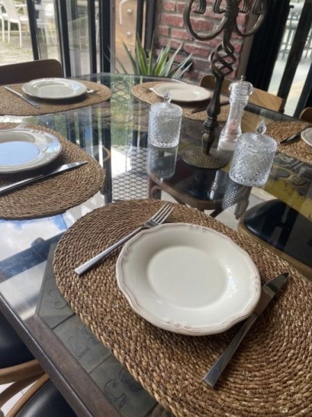 Halımax Altılı Hasır Amerikan Servis Bambu Oval Örme Supla 6'lı 35x40cm