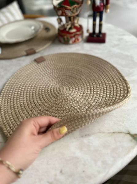 Halımax Tekli Örme Amerikan Servis Bambu Bej Supla Tekli 35x35cm