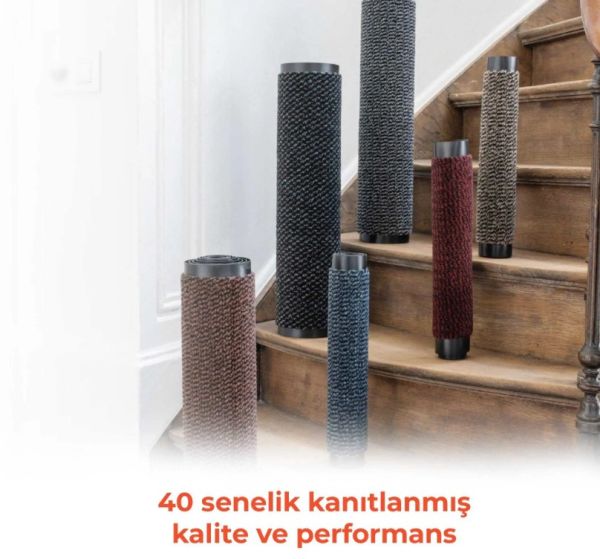 Gri Kapı Önü Nem Ve Toz Alıcı Kauçuk Paspas Dayanıklı Kaymaz Taban