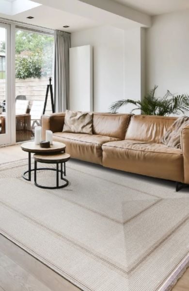 Merinos Lion Koleksiyonu 62752 070 Bej Krem Modern Dokuma Salon Mutfak Halısı Yolluk