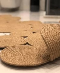 Milda 50 Hasırlı El Örgüsü Çift Taraflı Jüt Kilim Hav Toz Vermez Jüt Halı