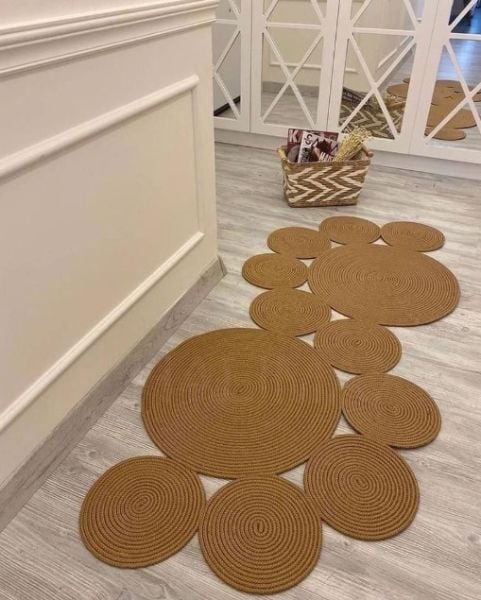 Milda 50 Hasırlı El Örgüsü Çift Taraflı Jüt Kilim Hav Toz Vermez Jüt Halı