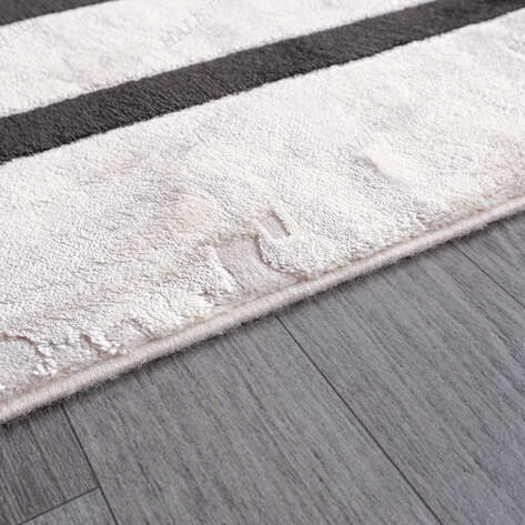 Merinos Halı Therapy 33260 090 Yün Tuşeli Çerçeveli Modern Salon Halısı Gri Siyah