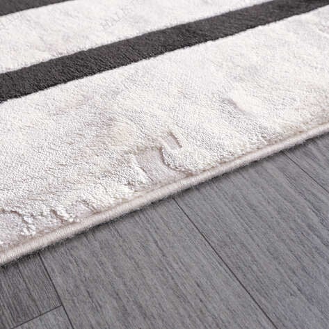 Merinos Halı Therapy 33260 090 Yün Tuşeli Çerçeveli Modern Salon Halısı Gri Siyah