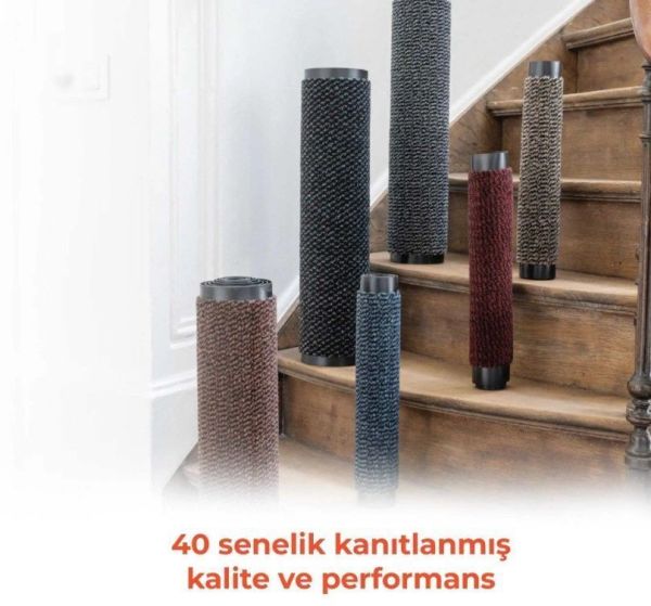 Kahverengi Kapı Önü Nem Ve Toz Alıcı Kauçuk Paspas Dayanıklı Kaymaz Taban