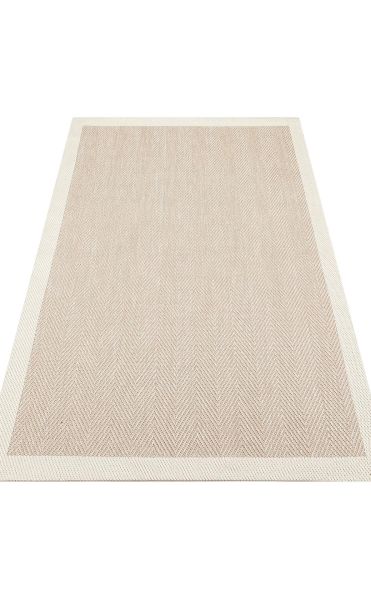 Eko Halı Mono 02 Beige Hav Toz Vermez Sisal Halı Kolay Temizlenen Hasır Dokulu Modern Halı