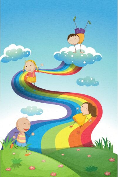 Cino 88 Gökkuşağı Rainbow Renkli Çocuk Odası Oyun Halısı