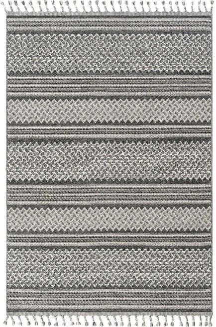 Eko Halı Soho SH 05 Ivory Grey Örgü Saçaklı Hav Toz Vermez Hasır Dokuma Modern Makine Halısı 100x200cm
