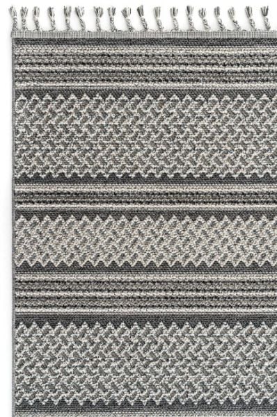 Eko Halı Soho SH 05 Ivory Grey Örgü Saçaklı Hav Toz Vermez Hasır Dokuma Modern Makine Halısı 100x200cm