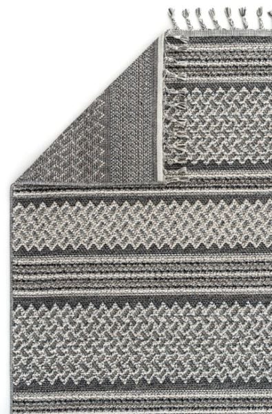 Eko Halı Soho SH 05 Ivory Grey Örgü Saçaklı Hav Toz Vermez Hasır Dokuma Modern Makine Halısı 100x200cm