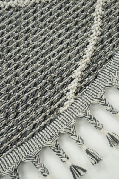 Eko Halı Soho SH 02 Grey Hav Toz Vermez Modern Bukle Makine Halısı Yuvarlak Yolluk Gri Mutfak Halısı