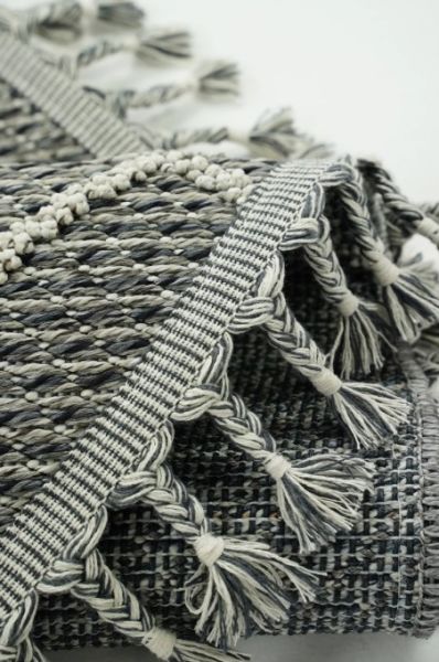 Eko Halı Soho SH 02 Grey Hav Toz Vermez Modern Bukle Makine Halısı Yuvarlak Yolluk Gri Mutfak Halısı
