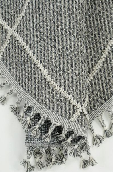 Eko Halı Soho SH 02 Grey Hav Toz Vermez Modern Bukle Makine Halısı Yuvarlak Yolluk Gri Mutfak Halısı