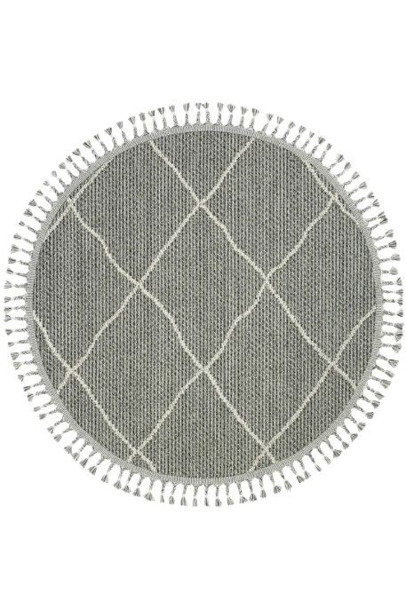 Eko Halı Soho SH 02 Grey Hav Toz Vermez Modern Bukle Makine Halısı Yuvarlak Yolluk Gri Mutfak Halısı
