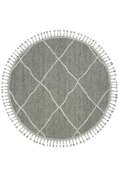Eko Halı Soho SH 02 Grey Hav Toz Vermez Modern Bukle Makine Halısı Yuvarlak Yolluk Gri Mutfak Halısı