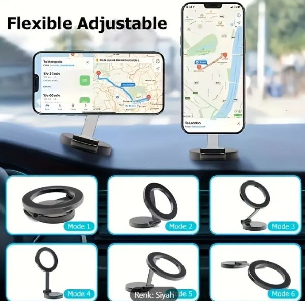Araba içi Manyetik Telefon Tutacağı 360 Derece Ayarlanabilir Gösterge Paneli Navigasyon Uyumlu