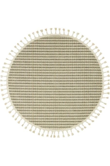 Eko Halı Soho SH 17 Beige Ivory Hav Toz Vermez Modern Bukle Makine Halısı Yuvarlak Yolluk Bej Mutfak Halısı