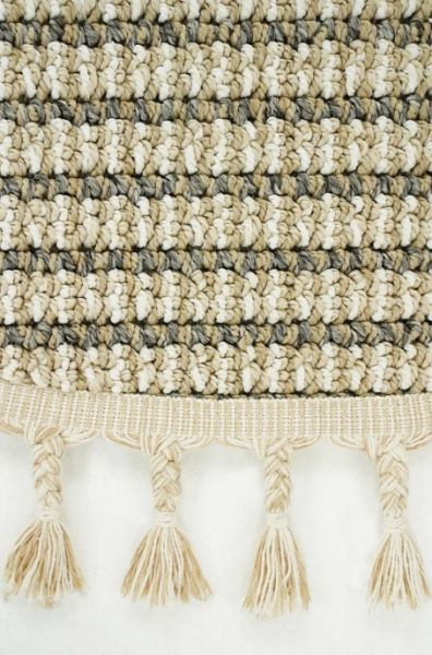 Eko Halı Soho SH 17 Beige Ivory Hav Toz Vermez Modern Bukle Makine Halısı Yuvarlak Yolluk Bej Mutfak Halısı