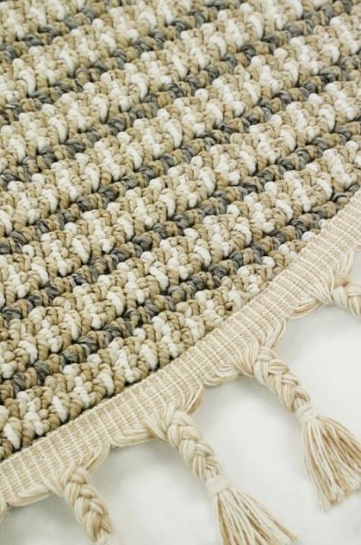 Eko Halı Soho SH 17 Beige Ivory Hav Toz Vermez Modern Bukle Makine Halısı Yuvarlak Yolluk Bej Mutfak Halısı