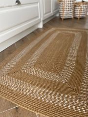 Milda 34 Jüt Hasırlı El Örgüsü Çift Taraflı Kilim Dikdörtgen Jüt Halı 80x200