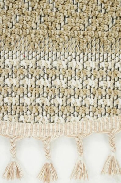 Eko Halı Soho SH 05 Beige Hav Toz Vermez Modern Bukle Makine Halısı Yuvarlak Yolluk Bej Mutfak Halısı