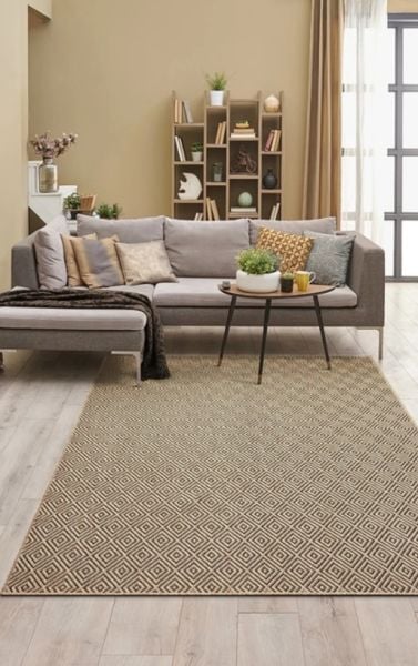 Merinos Toronto Koleksiyonu 5000 179 Kahve Hasır Dokulu Salon Mutfak Halısı Yolluk