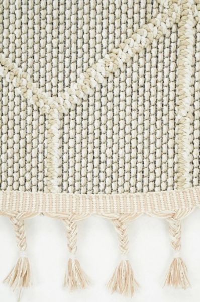 Eko Halı Soho SH 03 Beige Hav Toz Vermez Modern Bukle Makine Halısı Yuvarlak Yolluk Bej Mutfak Halısı