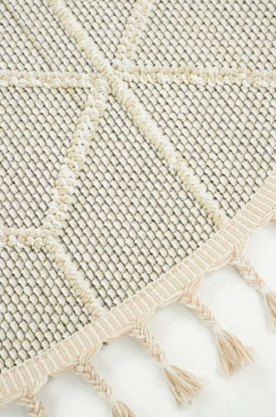 Eko Halı Soho SH 03 Beige Hav Toz Vermez Modern Bukle Makine Halısı Yuvarlak Yolluk Bej Mutfak Halısı