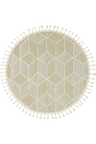 Eko Halı Soho SH 03 Beige Hav Toz Vermez Modern Bukle Makine Halısı Yuvarlak Yolluk Bej Mutfak Halısı