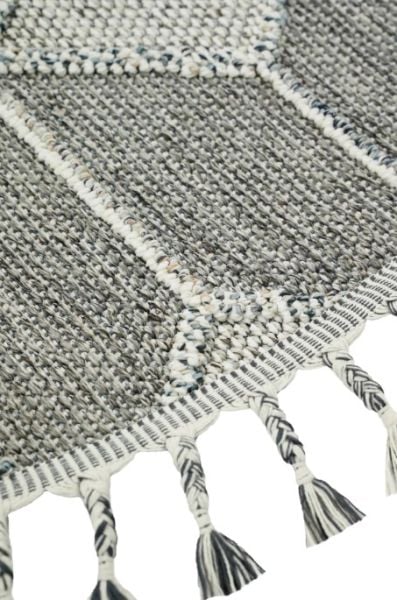 Eko Halı Soho SH 03 Grey Hav Toz Vermez Modern Bukle Makine Halısı Yuvarlak Yolluk Gri Mutfak Halısı