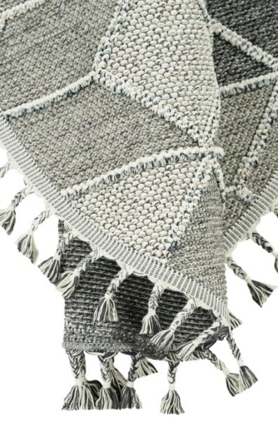 Eko Halı Soho SH 03 Grey Hav Toz Vermez Modern Bukle Makine Halısı Yuvarlak Yolluk Gri Mutfak Halısı