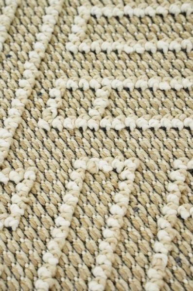 Eko Halı Soho SH 12 Beige Hav Toz Vermez Modern Bukle Makine Halısı Yuvarlak Yolluk Bej Mutfak Halısı