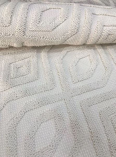 Merinos Garden Koleksiyonu 61577 060 Beyaz Bukle Dokuma Modern Salon Mutfak Halısı Yolluk