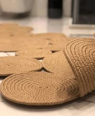 Milda 50 Hasırlı El Örgüsü Çift Taraflı Jüt Kilim Hav Toz Vermez Jüt Halı 100x230