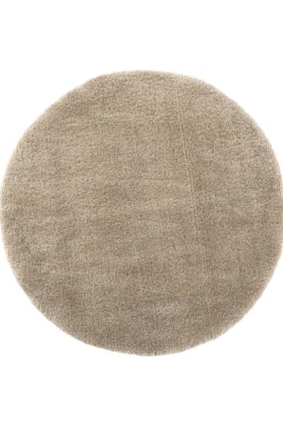 Eko Halı Lotto LT Plain Beige Yumuşak Dokulu Modern Hav Vermez Yuvarlak Shaggy Halı