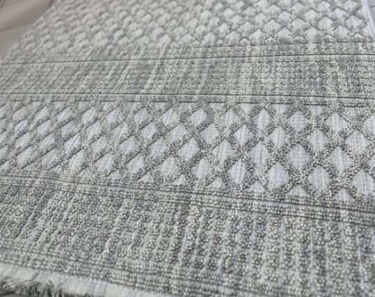 Merinos Garden Koleksiyonu 61575 080 Gri Bukle Dokuma Modern Salon Mutfak Halısı Yolluk