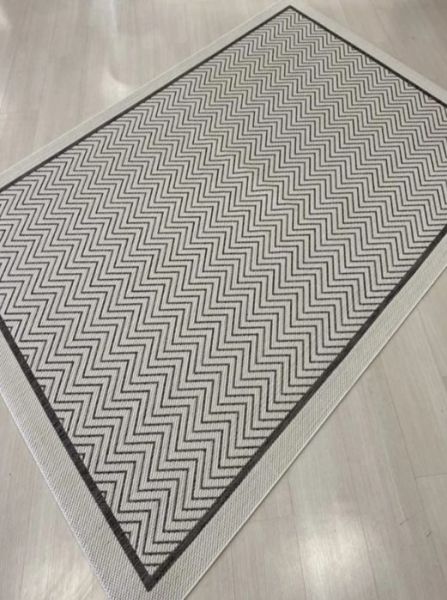 Refrom Halı 9718 Gri Beyaz Jüt Sisal Toz Vermez Modern Salon Halısı Yolluk Hol Kilim