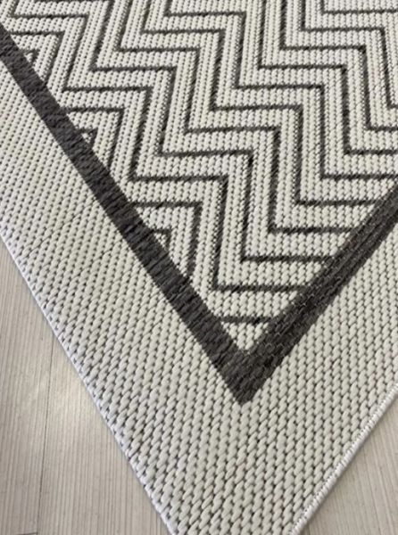 Refrom Halı 9718 Gri Beyaz Jüt Sisal Toz Vermez Modern Salon Halısı Yolluk Hol Kilim