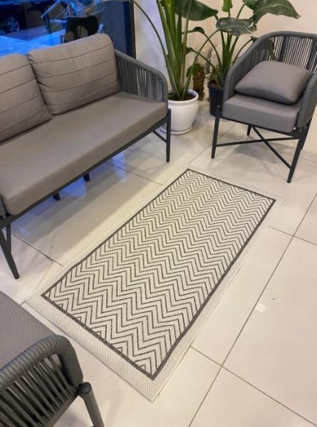 Refrom Halı 9718 Gri Beyaz Jüt Sisal Toz Vermez Modern Salon Halısı Yolluk Hol Kilim