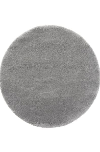 Eko Halı Lotto LT Plain Grey Yumuşak Dokulu Modern Hav Vermez Yuvarlak Shaggy Halı