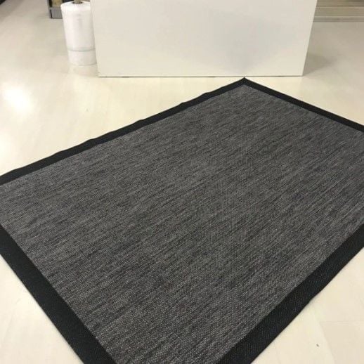 Refrom Halı 9714 Gri Siyah Jüt Sisal Toz Vermez Modern Salon Halısı Yolluk Hol Kilim