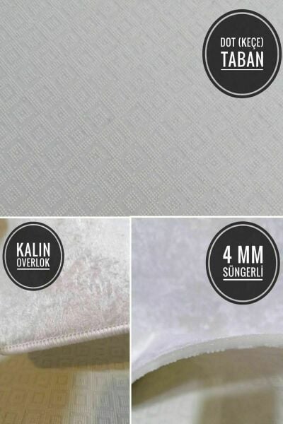 Kaymaz Taban Leke Tutmaz Yıkanabilir Kitchen Gri Fame Mutfak Halısı