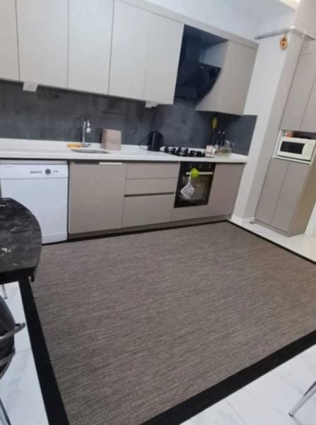 Refrom Halı 9715 Vizon Siyah Jüt Sisal Toz Vermez Modern Salon Halısı Yolluk Hol Kilim