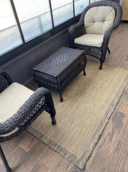 Reform Halı 9509 Bej Kahve Jüt Sisal Toz Vermez Modern Salon Halısı Yolluk Hol Kilim
