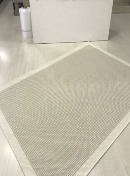 Reform Halı 9427 Beyaz Krem Jüt Sisal Toz Vermez Modern Salon Halısı Yolluk Hol Kilim