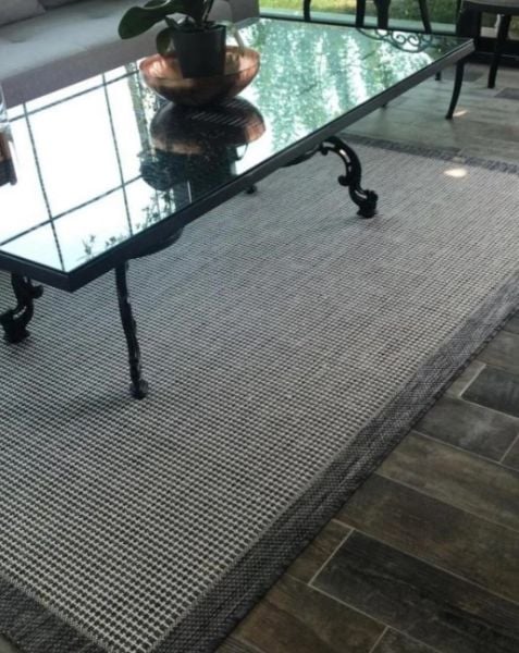 Refrom Halı 9213 Gri Jüt Sisal Toz Vermez Modern Salon Halısı Yolluk Hol Kilim