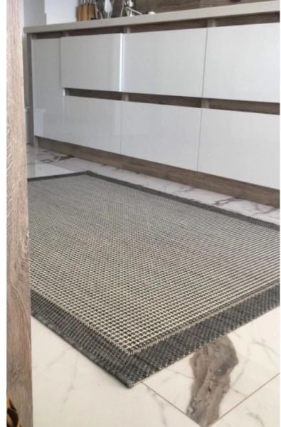 Refrom Halı 9213 Gri Jüt Sisal Toz Vermez Modern Salon Halısı Yolluk Hol Kilim