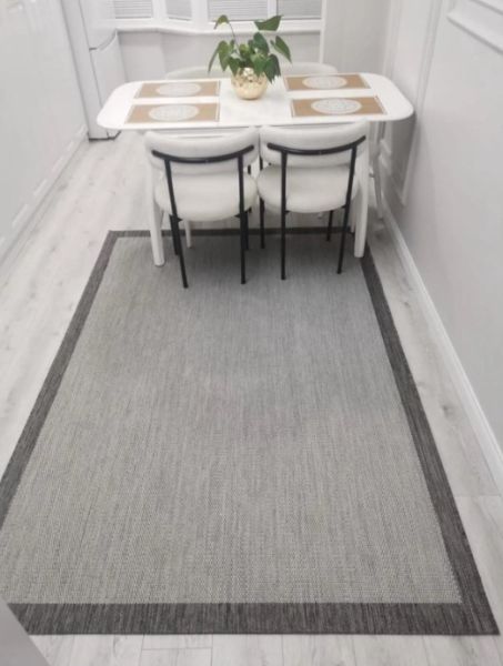 Refrom Halı 9213 Gri Jüt Sisal Toz Vermez Modern Salon Halısı Yolluk Hol Kilim